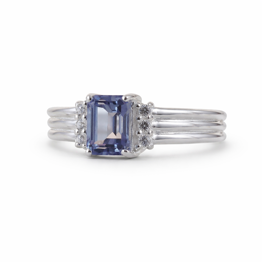 Silver Mist Halo Ring