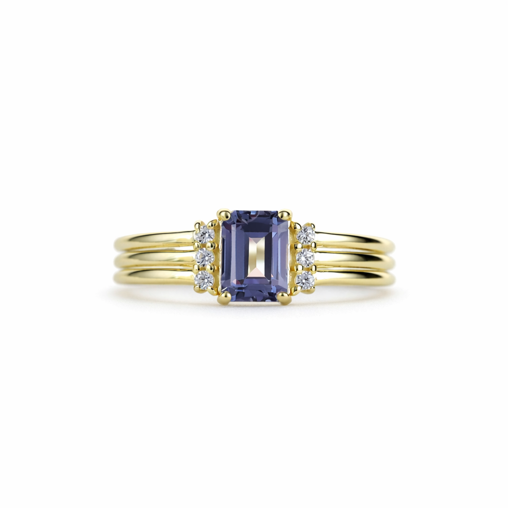 Silver Mist Halo Ring