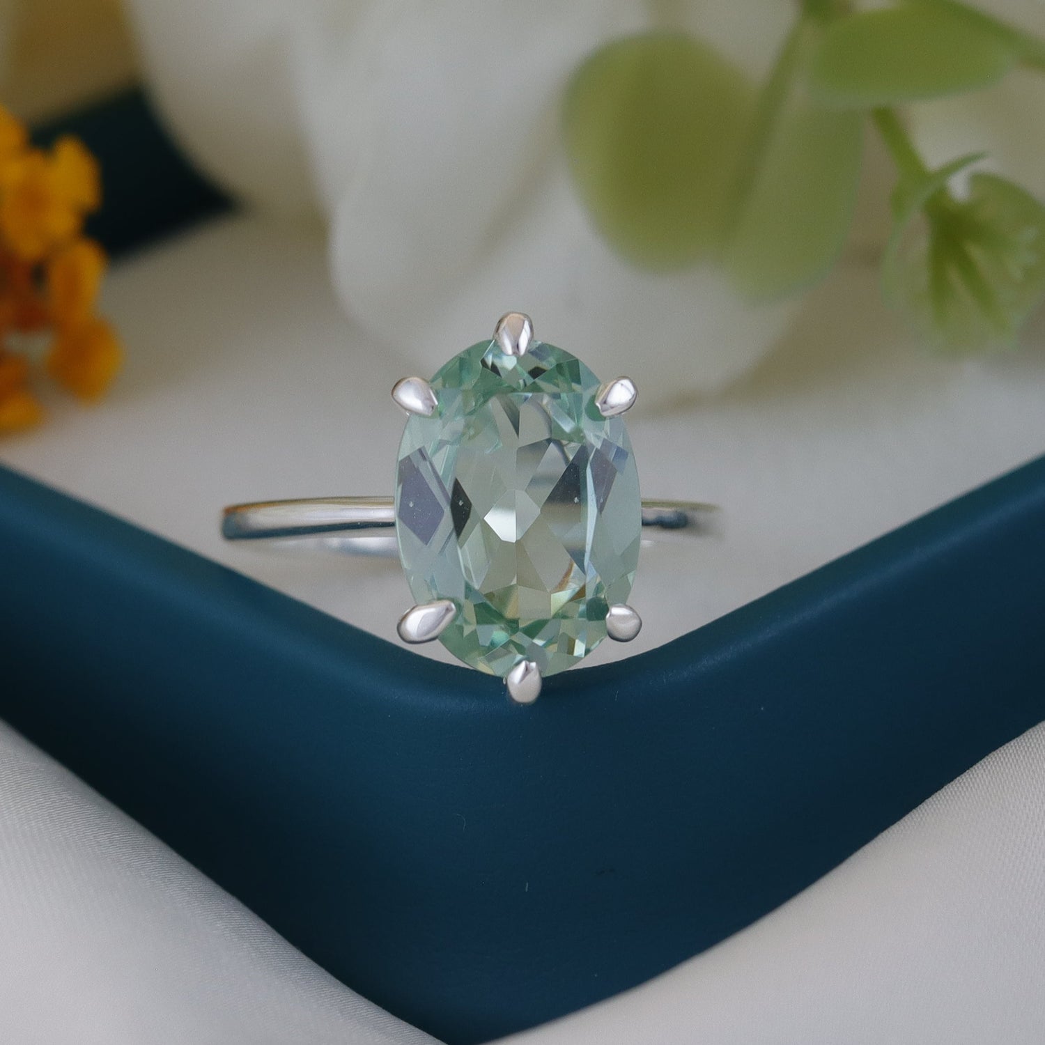 Zilver Celeste Green Ring
