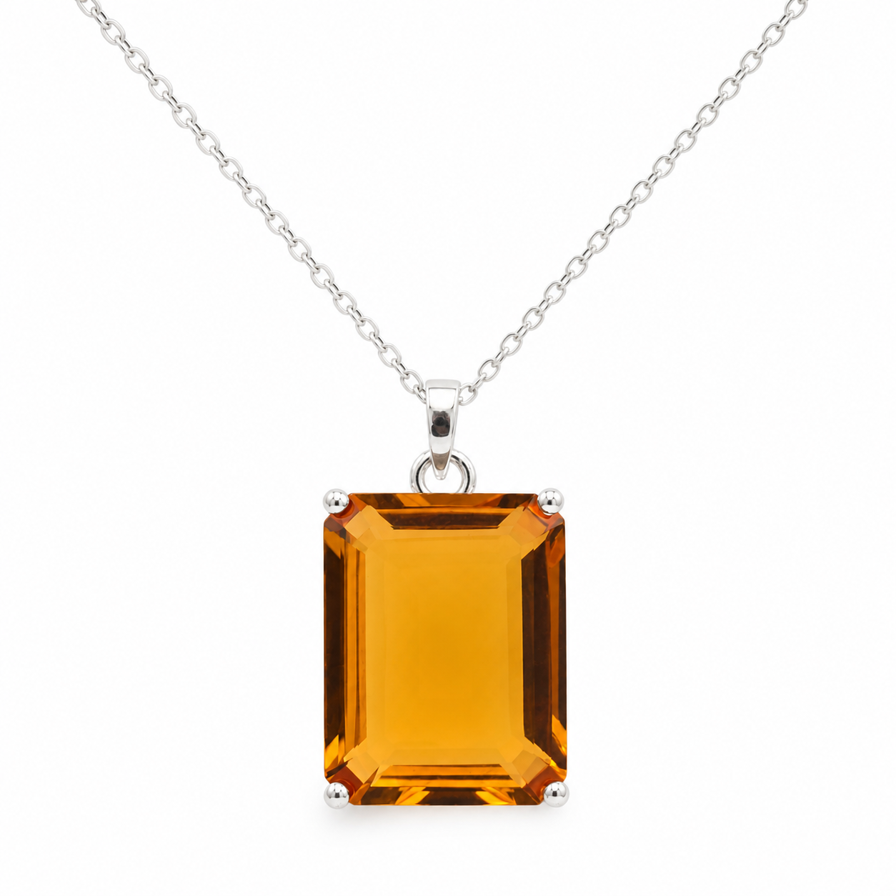 Großer Amber Glow Anhänger aus 925er Sterlingsilber