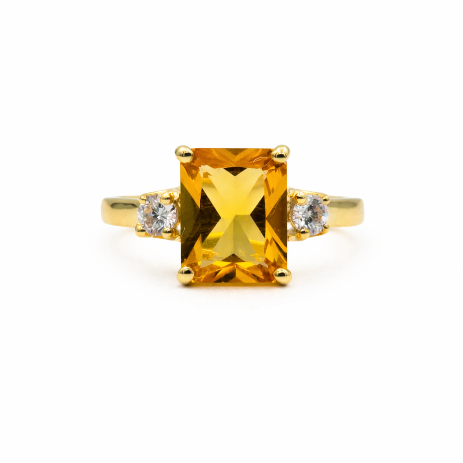 Eleganter Damenring mit gelbem Stein