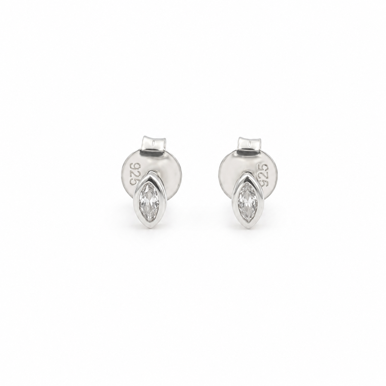 Marquise-Ohrstecker aus 925er Sterlingsilber