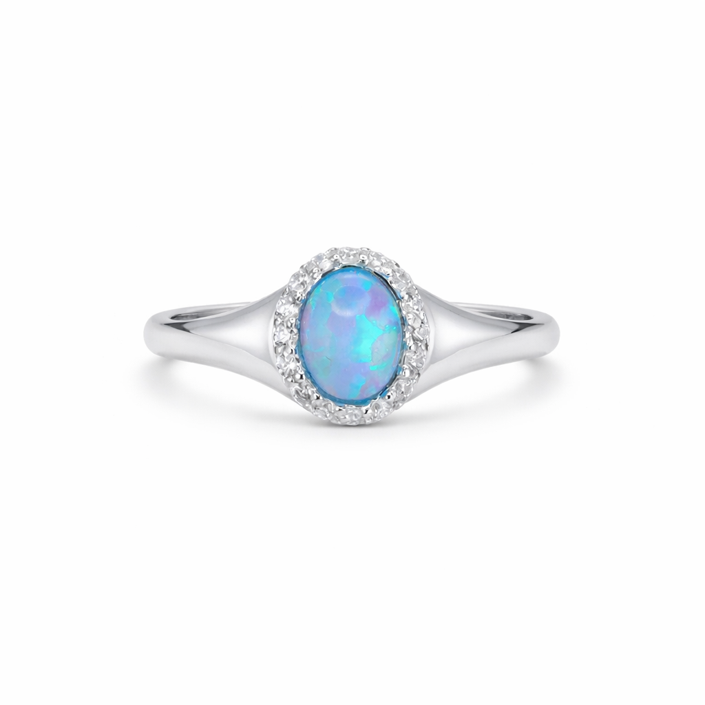 Ocean Light Halo Ring