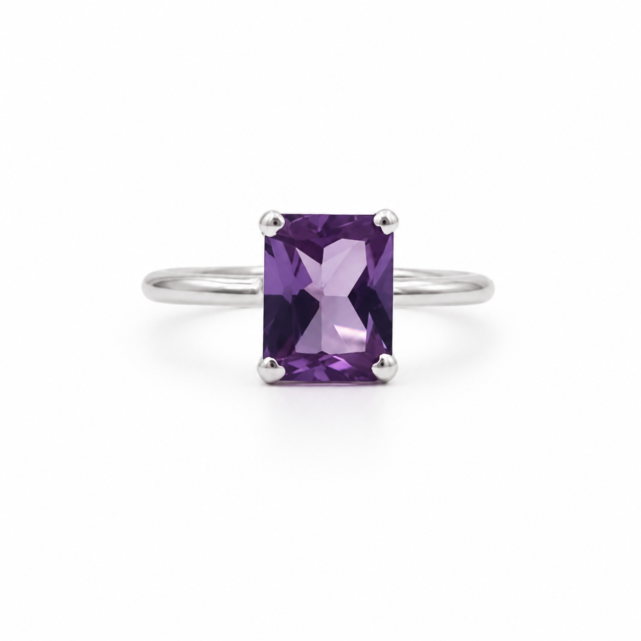 Violetter rechteckiger Ring