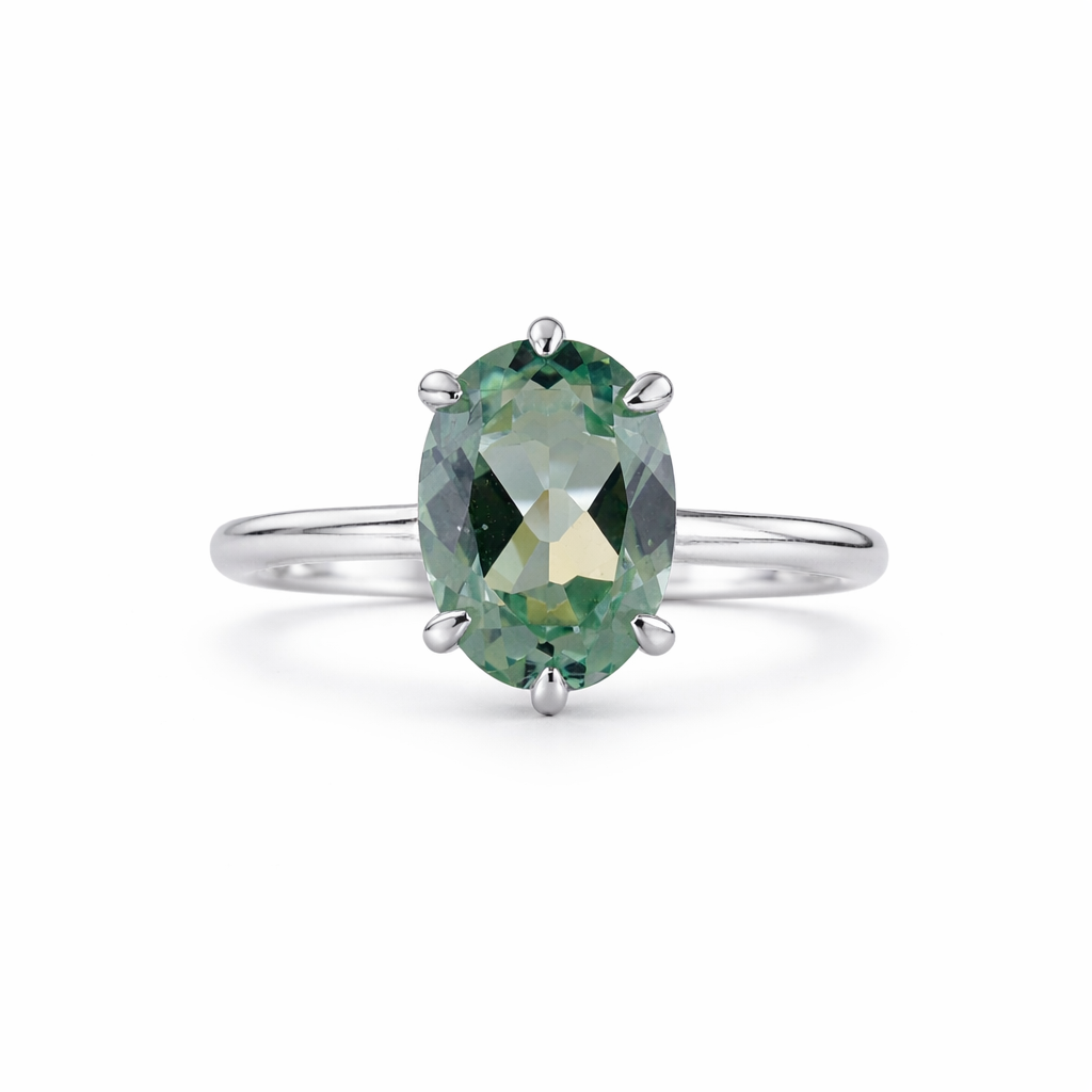 Ring aus Sterlingsilber mit himmelblauer Emaille