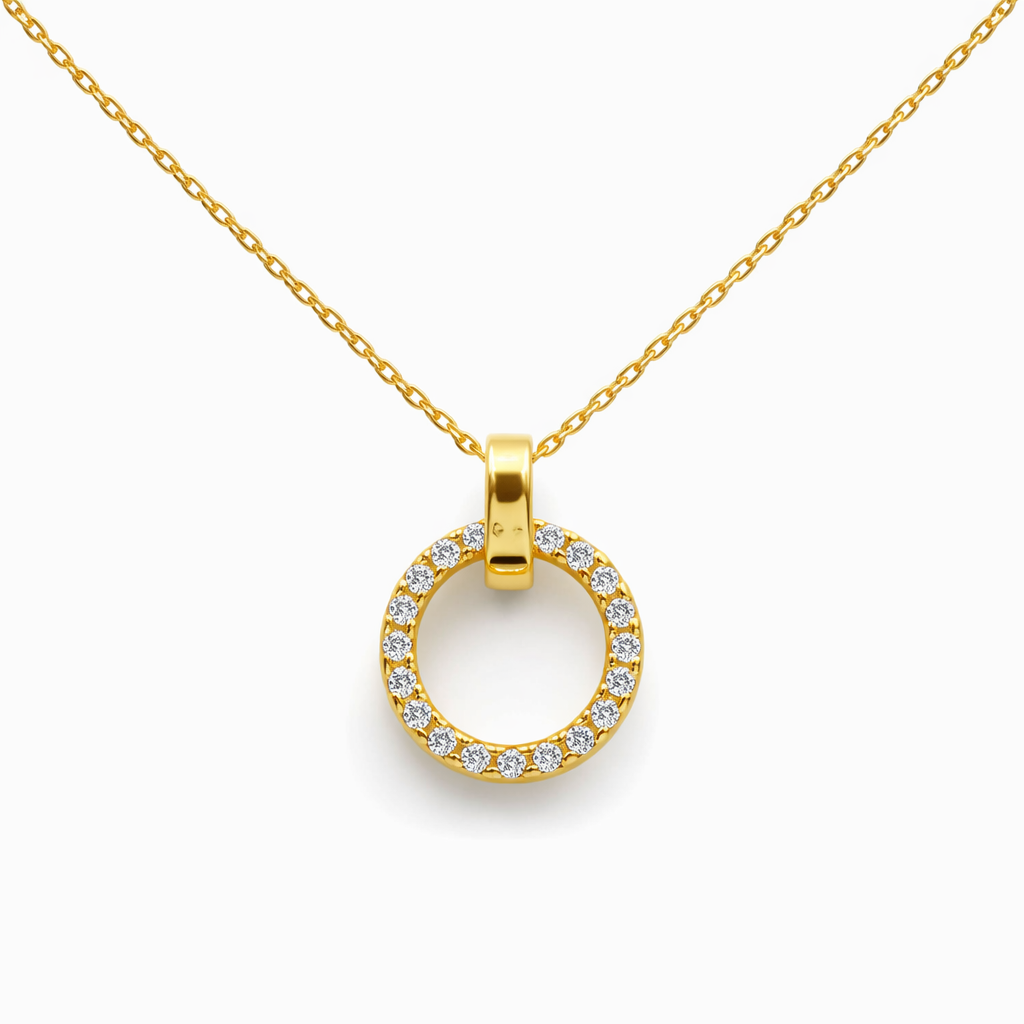 Bochada Minimalistische Cirkel Hanger – CZ – 925 Zilver 14K Goud Verguld Ketting