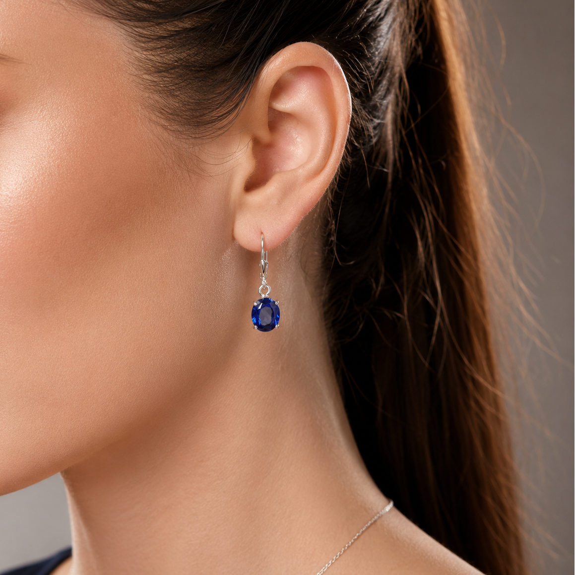 Royal Blue Drop Hoops
