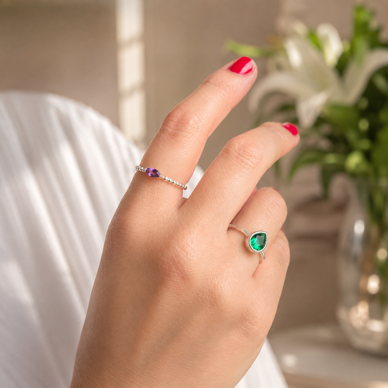 Emerald Drop Ring