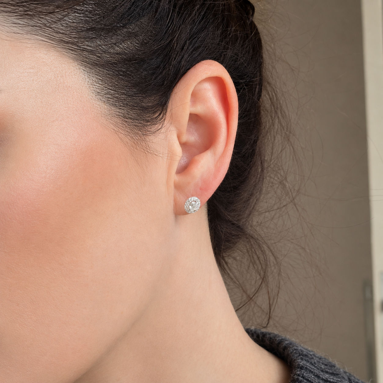 Halo Studs in 925 Sterling Zilver