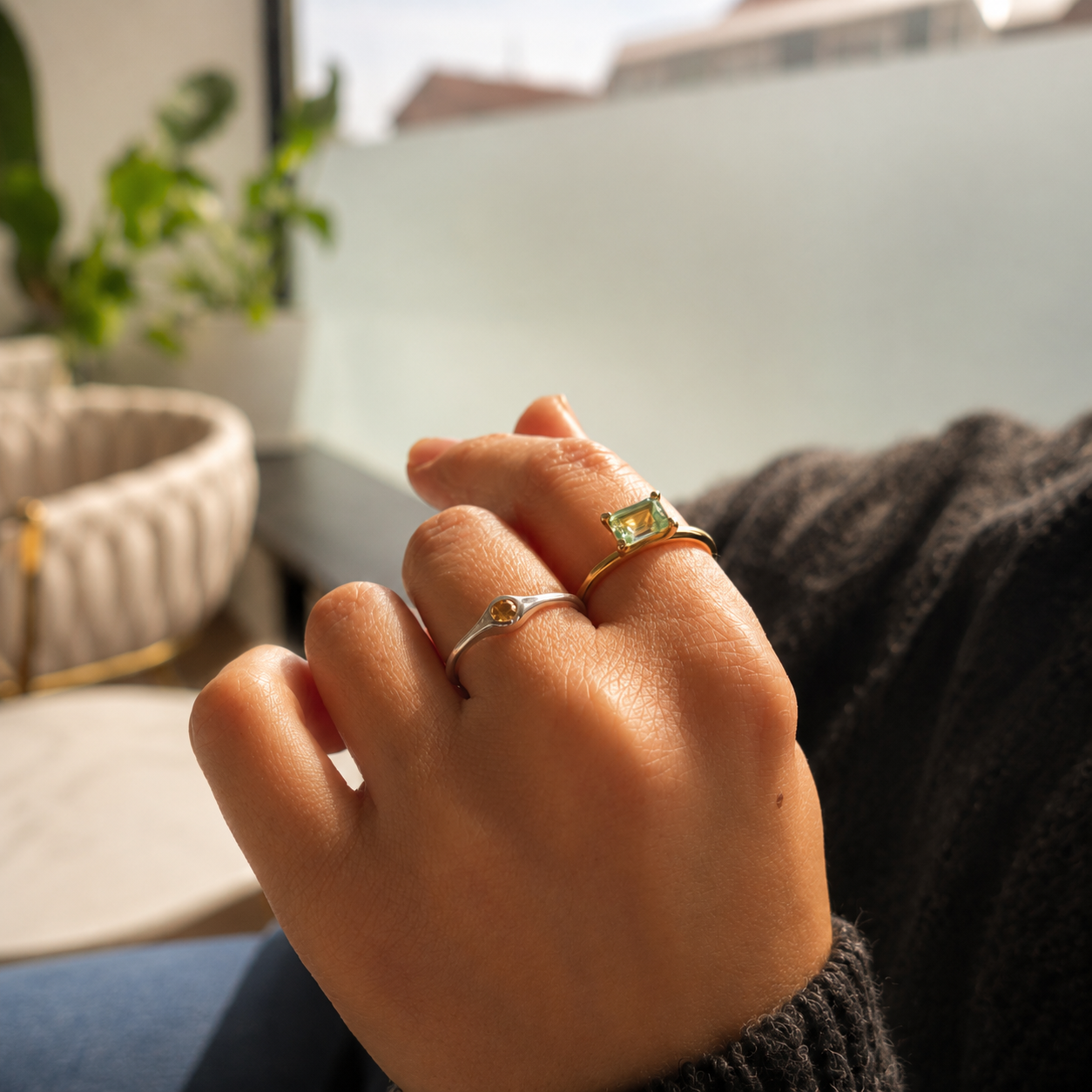 Citrine Whisper Ring in 925 Sterling Zilver
