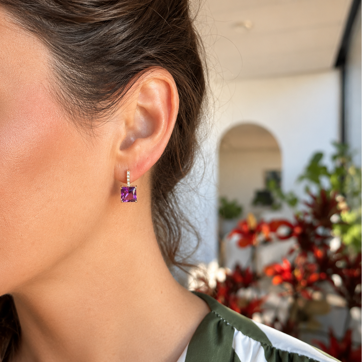 Violet Drop Oorbellen