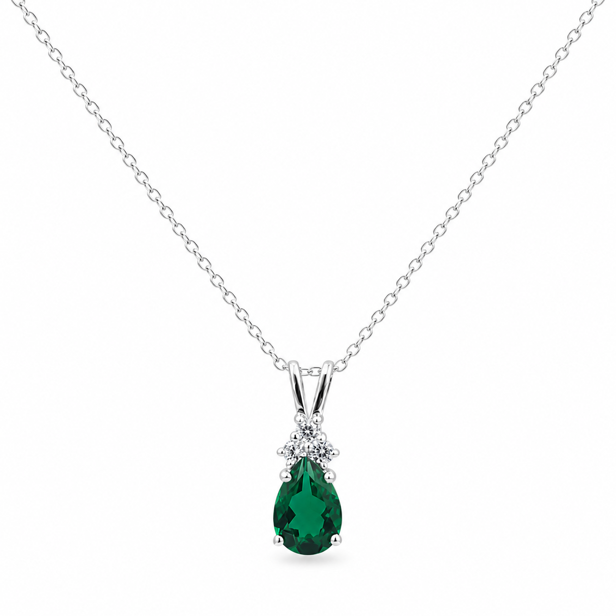 Emerald Drop Pendant in 925 Sterling Zilver