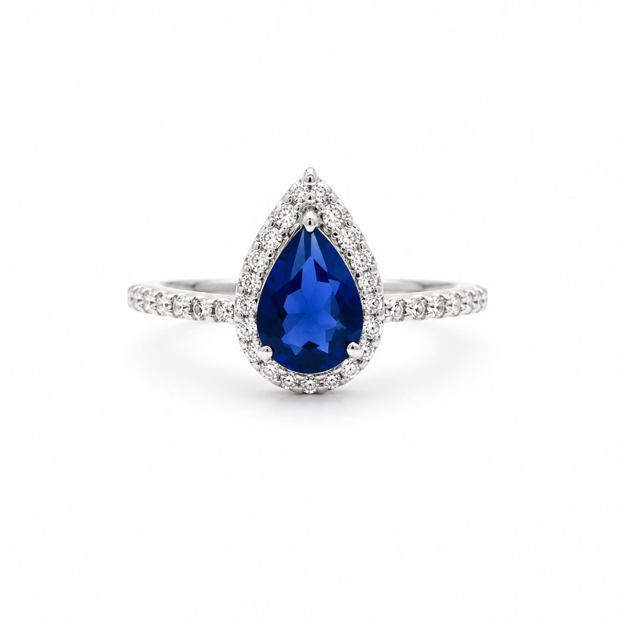 Royal Blue Halo Ring