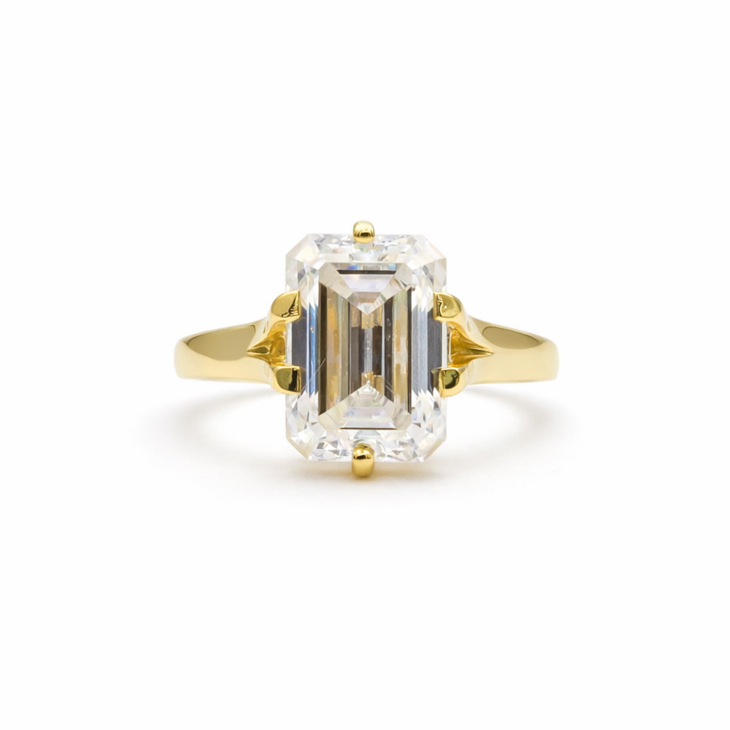 4.6 ct Moissanite Diamant Ring - 925 Zilver 14K Goud Verguld