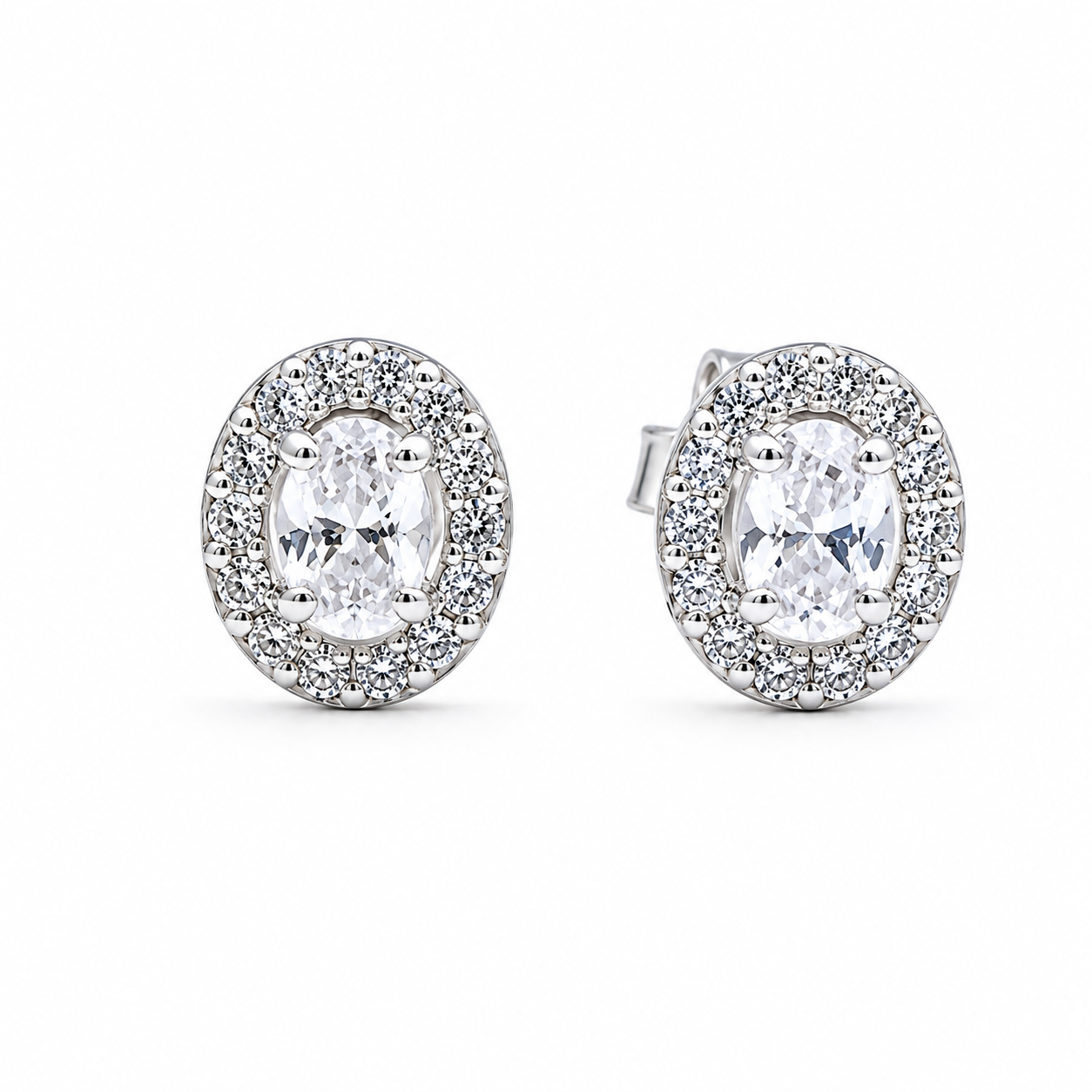 Halo Studs in 925 Sterling Zilver