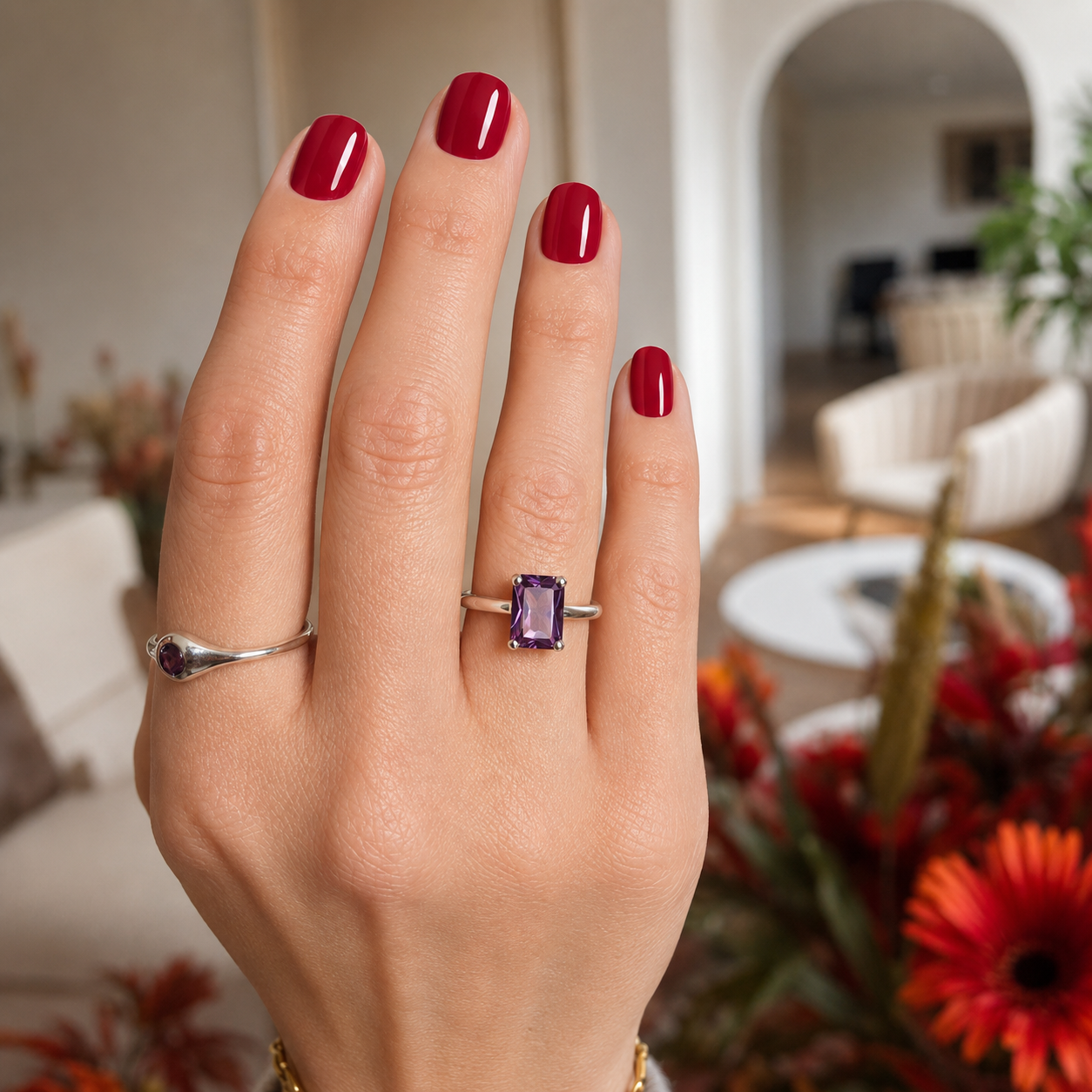 Violet Rectangle Ring