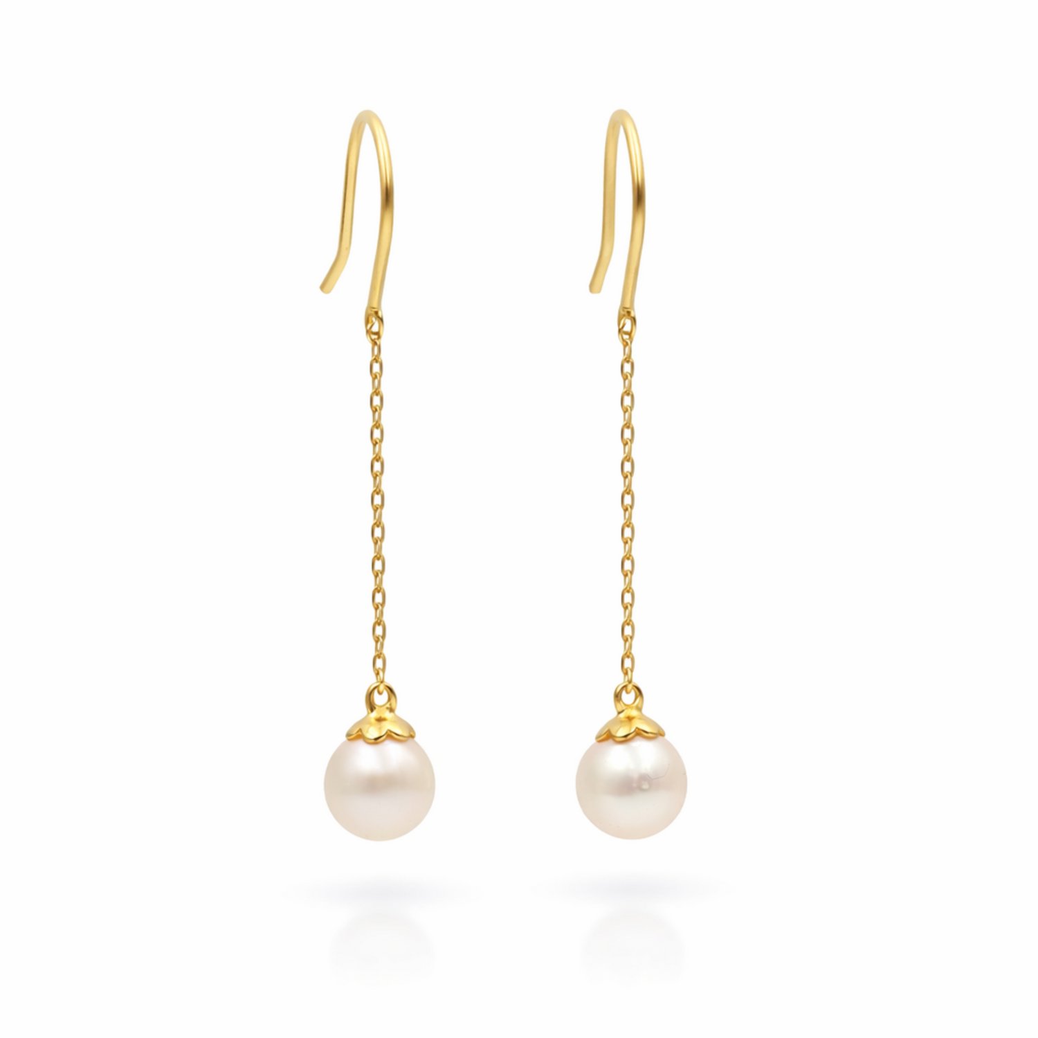 Bochada Zoetwater Parel Oorbellen – 7 Karaat Totaal – 925 Zilver 14K Goud Verguld