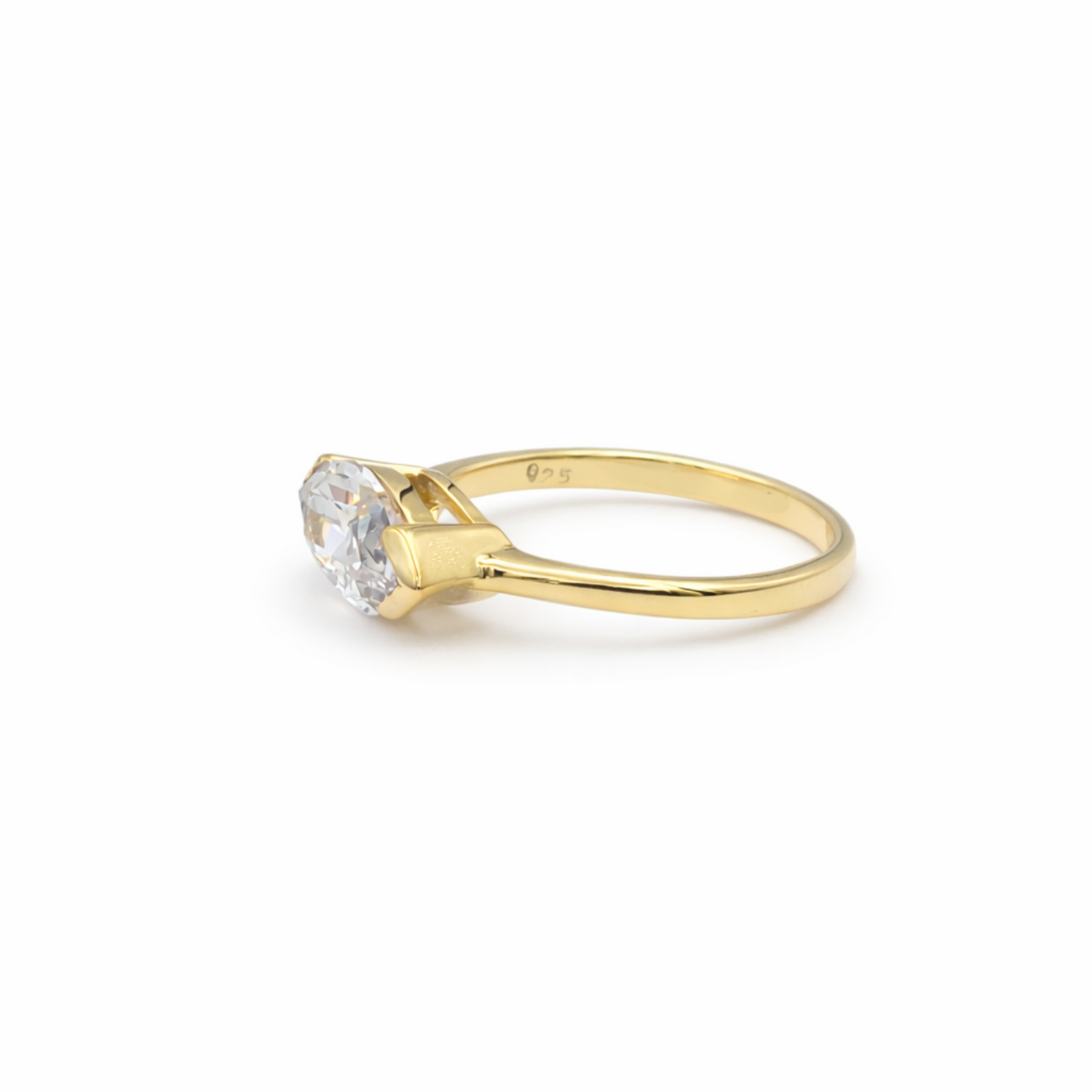 Dames Ring met Marquise Zirkonia - Verguld 925 Zilver