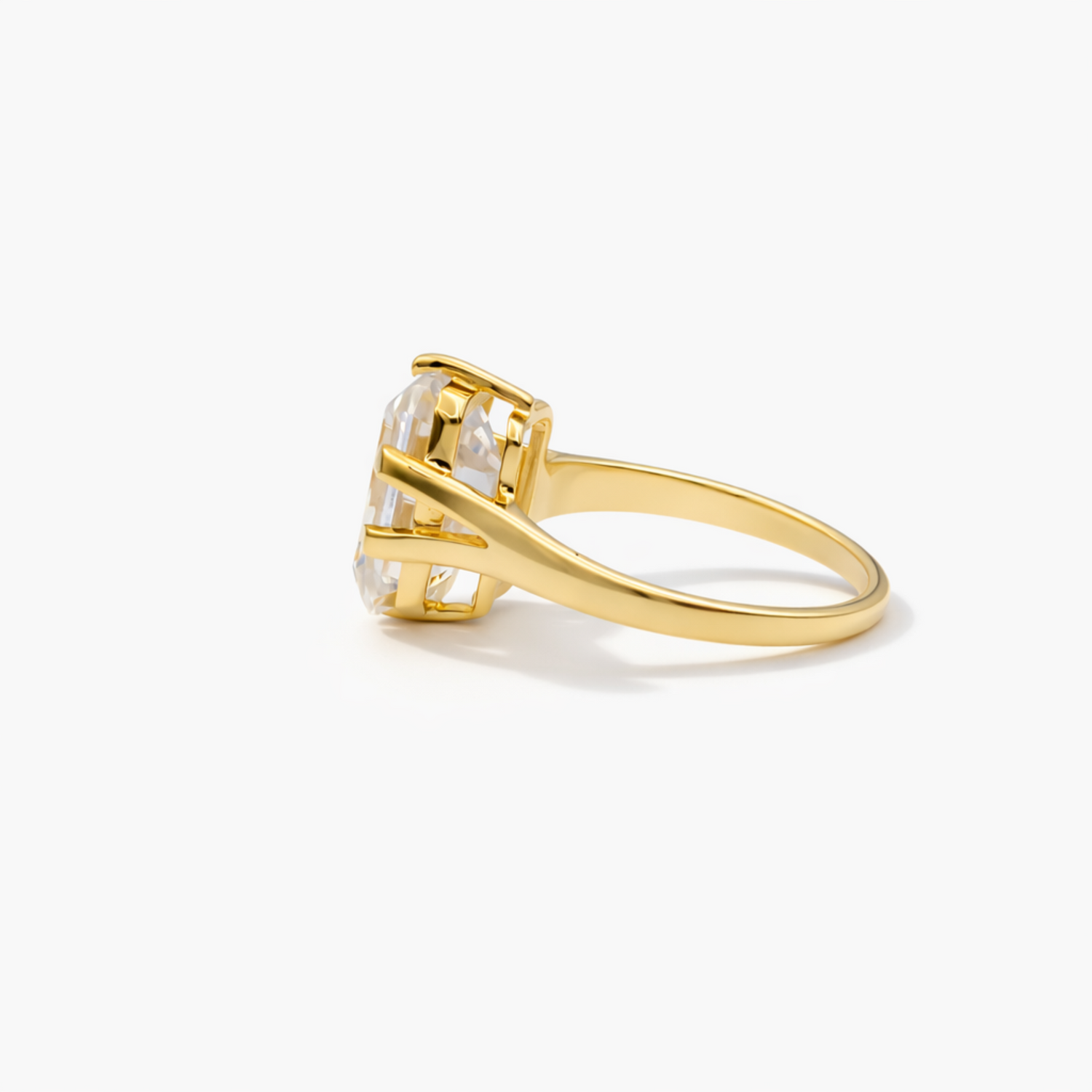 4.6 ct Moissanite Diamant Ring - 925 Zilver 14K Goud Verguld